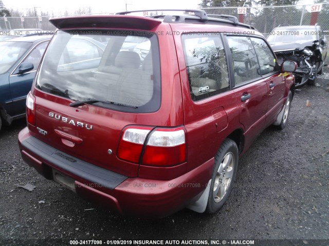 JF1SF65682H705484 - 2002 SUBARU FORESTER S RED photo 4