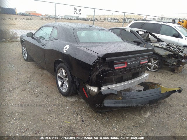 2C3CDZAG6FH710613 - 2015 DODGE CHALLENGER SXT BLACK photo 3