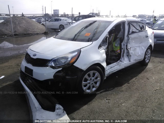 KNADM4A3XD6305253 - 2013 KIA RIO LX WHITE photo 2