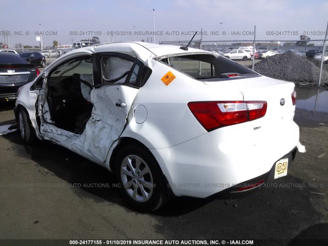 KNADM4A3XD6305253 - 2013 KIA RIO LX WHITE photo 3