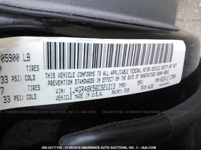 1J4GR48K56C321213 - 2006 JEEP GRAND CHEROKEE LAREDO/COLUMBIA/FREEDOM 黑色 照片 9