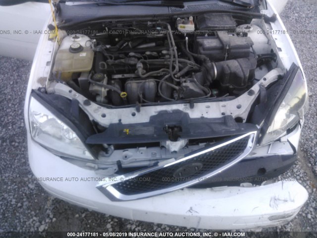 1FAFP34N56W162103 - 2006 FORD FOCUS ZX4 WHITE photo 10