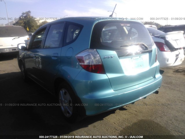 JHMGE8H33CC014635 - 2012 HONDA FIT TEAL photo 3