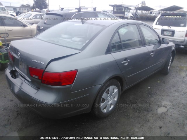 5NPET46C79H541035 - 2009 HYUNDAI SONATA GLS GRAY photo 4