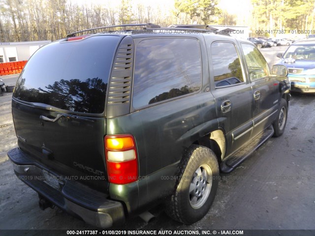 1GNEK13T21J141330 - 2001 CHEVROLET TAHOE K1500 GREEN photo 4