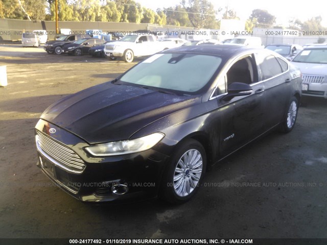 3FA6P0LU7DR125819 - 2013 FORD FUSION SE HYBRID BLACK photo 2