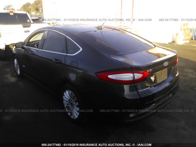 3FA6P0LU7DR125819 - 2013 FORD FUSION SE HYBRID BLACK photo 3