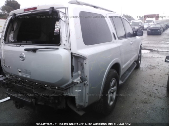 5N1AA0ND2CN610174 - 2012 NISSAN ARMADA SV/SL/PLATINUM SILVER photo 4