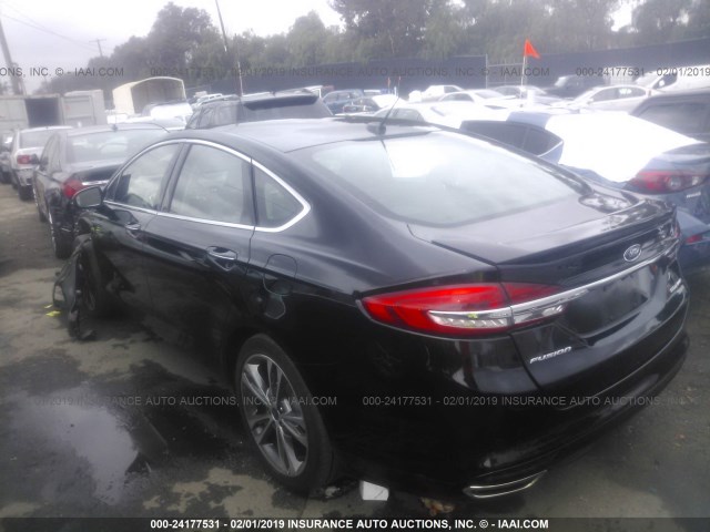 3FA6P0K90HR407996 - 2017 FORD FUSION TITANIUM BLACK photo 3