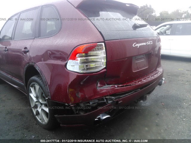 WP1AD29P79LA60629 - 2009 PORSCHE CAYENNE GTS BURGUNDY photo 6