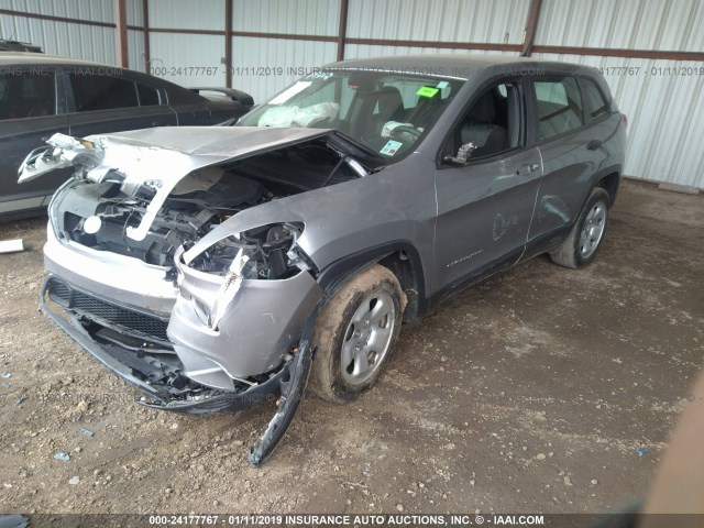 1C4PJLAB6FW677279 - 2015 JEEP CHEROKEE SPORT GRAY photo 2