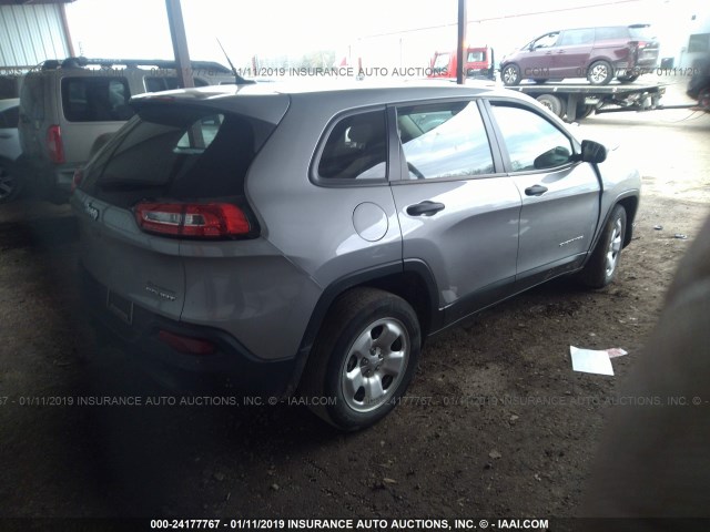 1C4PJLAB6FW677279 - 2015 JEEP CHEROKEE SPORT GRAY photo 4