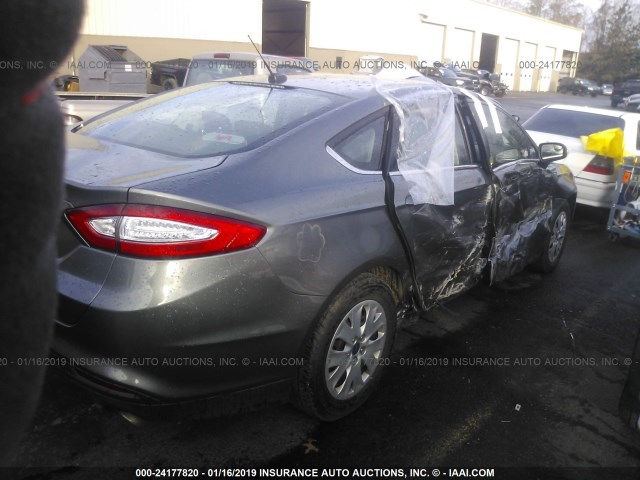 3FA6P0G79ER112477 - 2014 FORD FUSION S GRAY photo 4