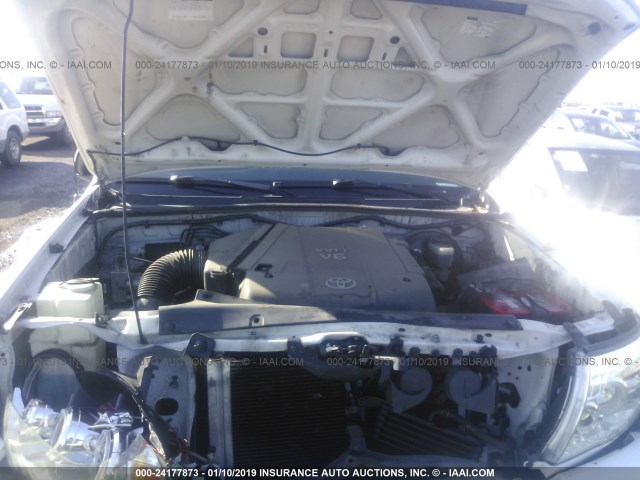 5TETU62N47Z396666 - 2007 TOYOTA TACOMA PRERUNNER ACCESS CAB WHITE photo 10