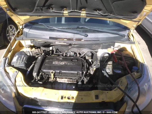 KL1TD6DE6BB125819 - 2011 CHEVROLET AVEO LS/LT YELLOW photo 10