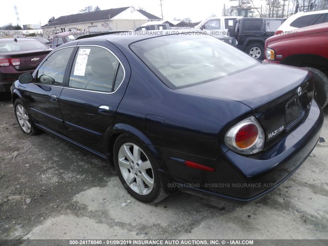 JN1DA31A93T407151 - 2003 NISSAN MAXIMA GLE/SE Dark Blue photo 3