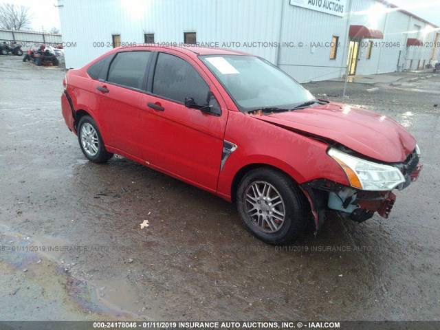 1FAHP35N38W105389 - 2008 FORD FOCUS SE/SEL/SES RED photo 1
