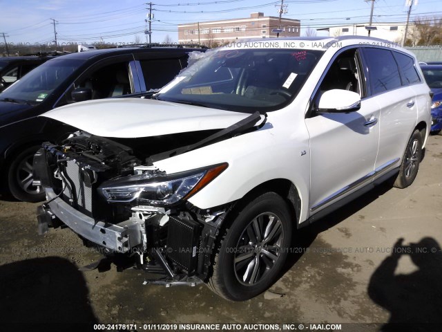 5N1DL0MM1KC509257 - 2019 INFINITI QX60 LUXE/PURE WHITE photo 2