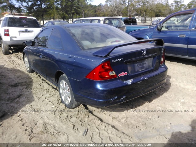 1HGEM22981L059929 - 2001 HONDA CIVIC SI/EX Dark Blue photo 3