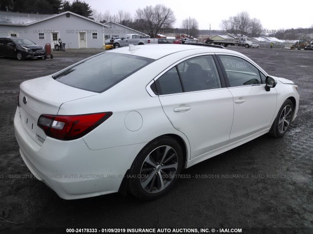 4S3BNAK6XH3038752 - 2017 SUBARU LEGACY 2.5I LIMITED WHITE photo 4