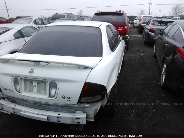 3N1BB51D01L117635 - 2001 NISSAN SENTRA SE WHITE photo 4