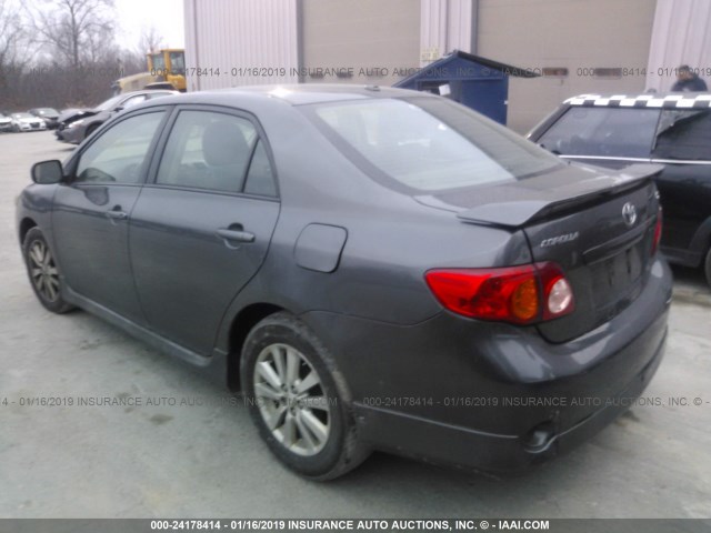 2T1BU4EE7AC285814 - 2010 TOYOTA COROLLA S/LE/XLE GRAY photo 3