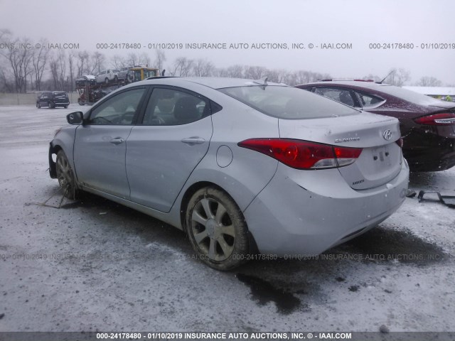 5NPDH4AE1CH123258 - 2012 HYUNDAI ELANTRA GLS/LIMITED SILVER photo 3