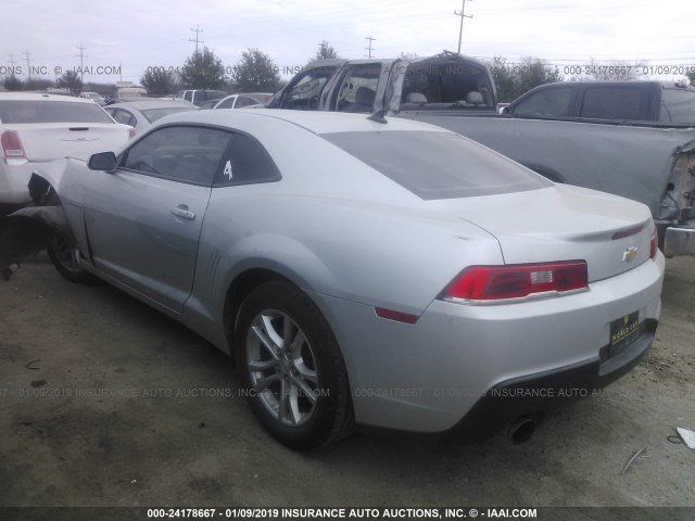 2G1FA1E39F9114098 - 2015 CHEVROLET CAMARO LS SILVER photo 3