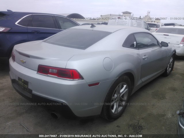 2G1FA1E39F9114098 - 2015 CHEVROLET CAMARO LS SILVER photo 4