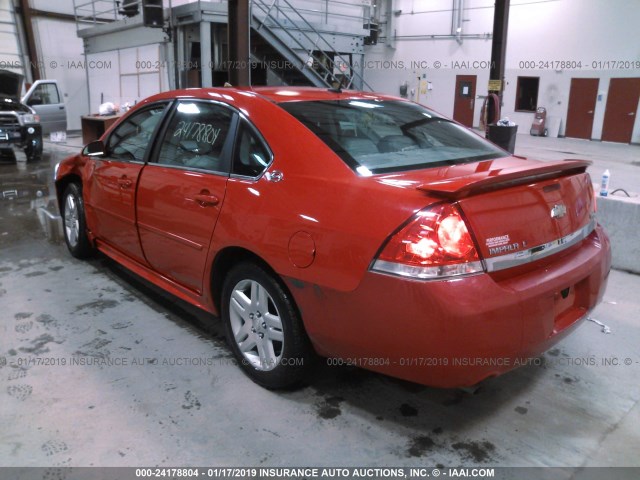 2G1WC57M091304382 - 2009 CHEVROLET IMPALA 2LT RED photo 3