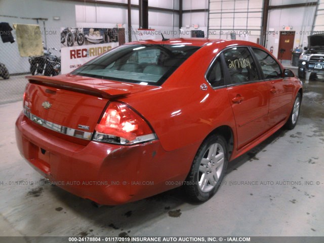 2G1WC57M091304382 - 2009 CHEVROLET IMPALA 2LT RED photo 4