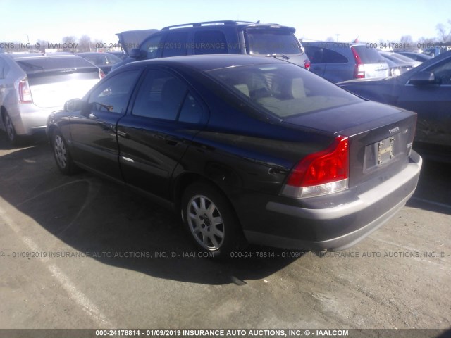 YV1RS61R112068406 - 2001 VOLVO S60 BLACK photo 3