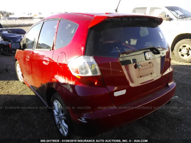 JHMGE88409S030833 - 2009 HONDA FIT SPORT RED photo 3