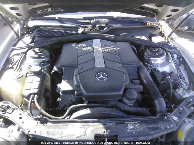 WDBPJ75J42A026389 - 2002 MERCEDES-BENZ CL 500 SILVER photo 10