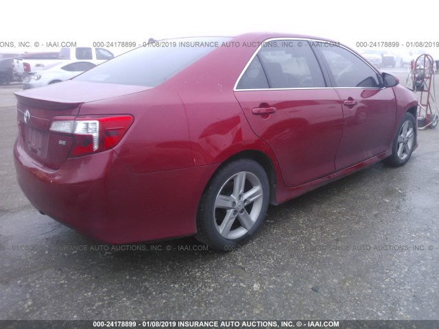 4T1BF1FK9EU868807 - 2014 TOYOTA CAMRY L/SE/LE/XLE 红色 照片 4