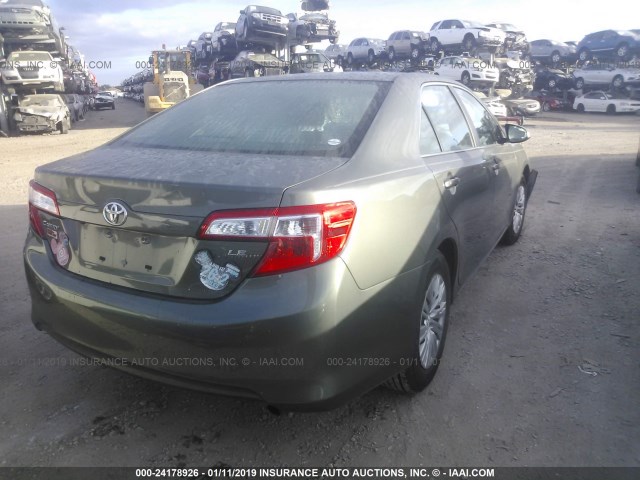 4T1BF1FK1EU778180 - 2014 TOYOTA CAMRY L/SE/LE/XLE GREEN photo 4