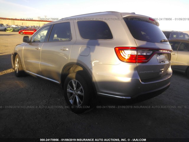 1C4RDHDG2GC455457 - 2016 DODGE DURANGO LIMITED SILVER photo 3