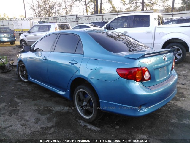 1NXBU40E59Z045985 - 2009 TOYOTA COROLLA S/LE/XLE BLUE photo 3