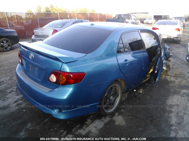 1NXBU40E59Z045985 - 2009 TOYOTA COROLLA S/LE/XLE BLUE photo 4