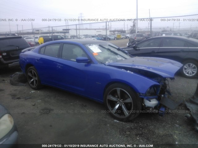 2C3CDXCT8DH664682 - 2013 DODGE CHARGER R/T BLUE photo 1