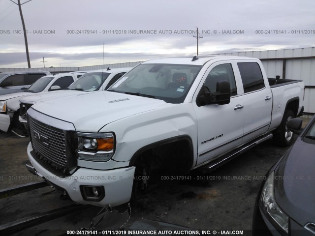 1GT120E83FF183090 - 2015 GMC SIERRA K2500 DENALI WHITE photo 2