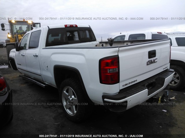 1GT120E83FF183090 - 2015 GMC SIERRA K2500 DENALI WHITE photo 3