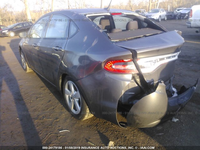 1C3CDFBB5FD336834 - 2015 DODGE DART SXT GRAY photo 3