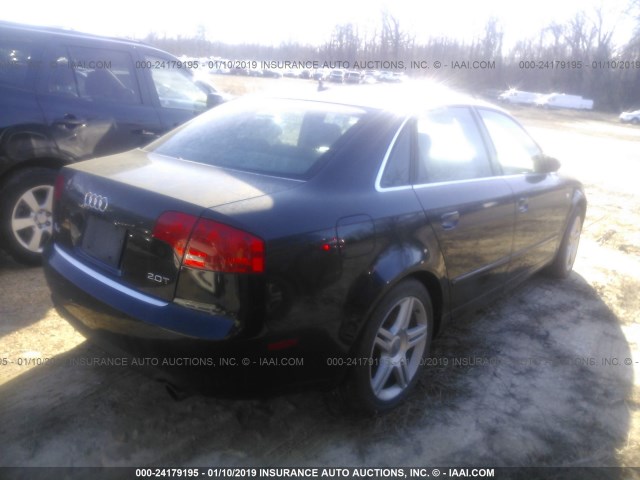 WAUAF78EX7A003436 - 2007 AUDI A4 2/TURBO BLACK photo 4