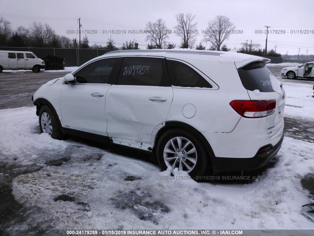 5XYPGDA33GG023934 - 2016 KIA SORENTO LX/L WHITE photo 3