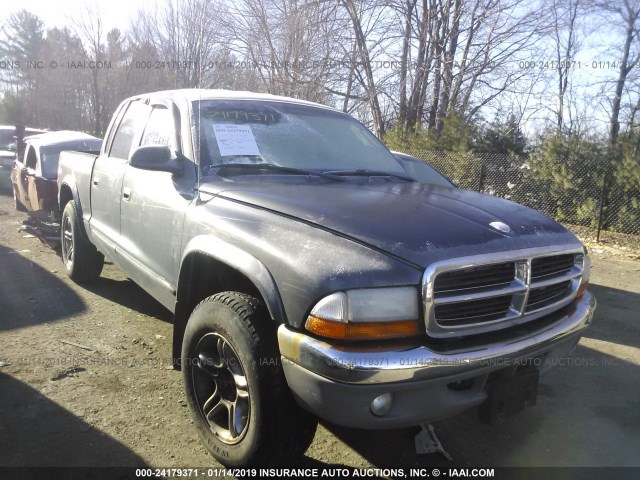 1D7HG48N34S677162 - 2004 DODGE DAKOTA QUAD SLT GRAY photo 1