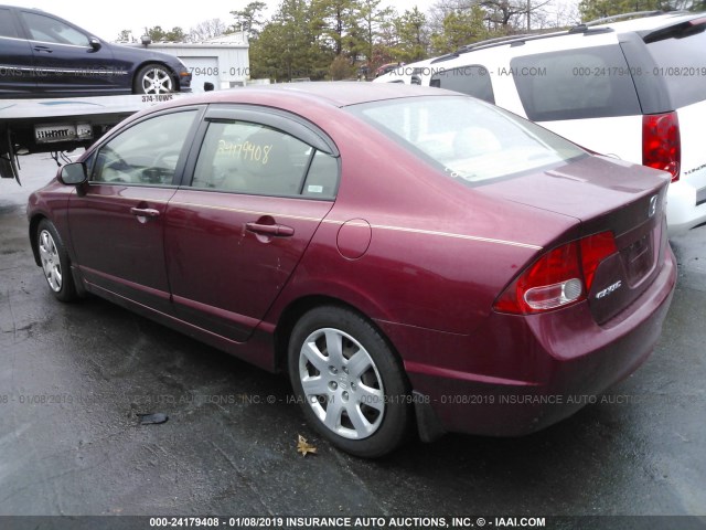 1HGFA16507L014409 - 2007 HONDA CIVIC LX 红色 照片 3