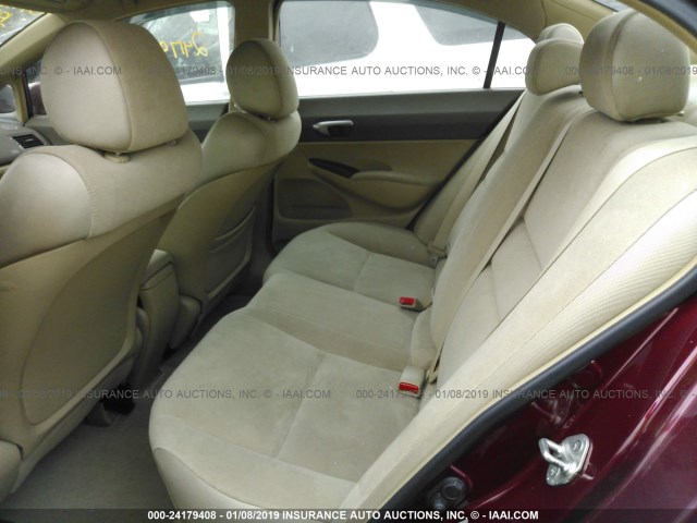 1HGFA16507L014409 - 2007 HONDA CIVIC LX 红色 照片 8