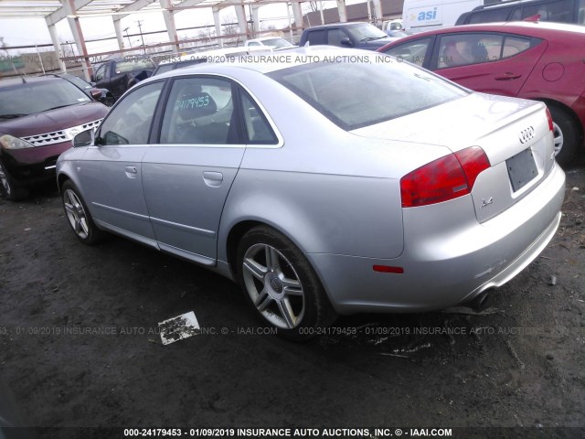 WAUAF78E58A018153 - 2008 AUDI A4 2.0T SILVER photo 3