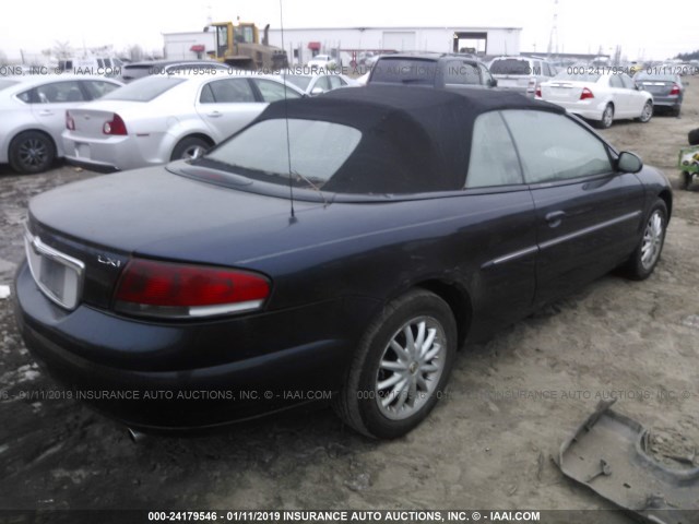 1C3EL55R22N239917 - 2002 CHRYSLER SEBRING LXI BLUE photo 4